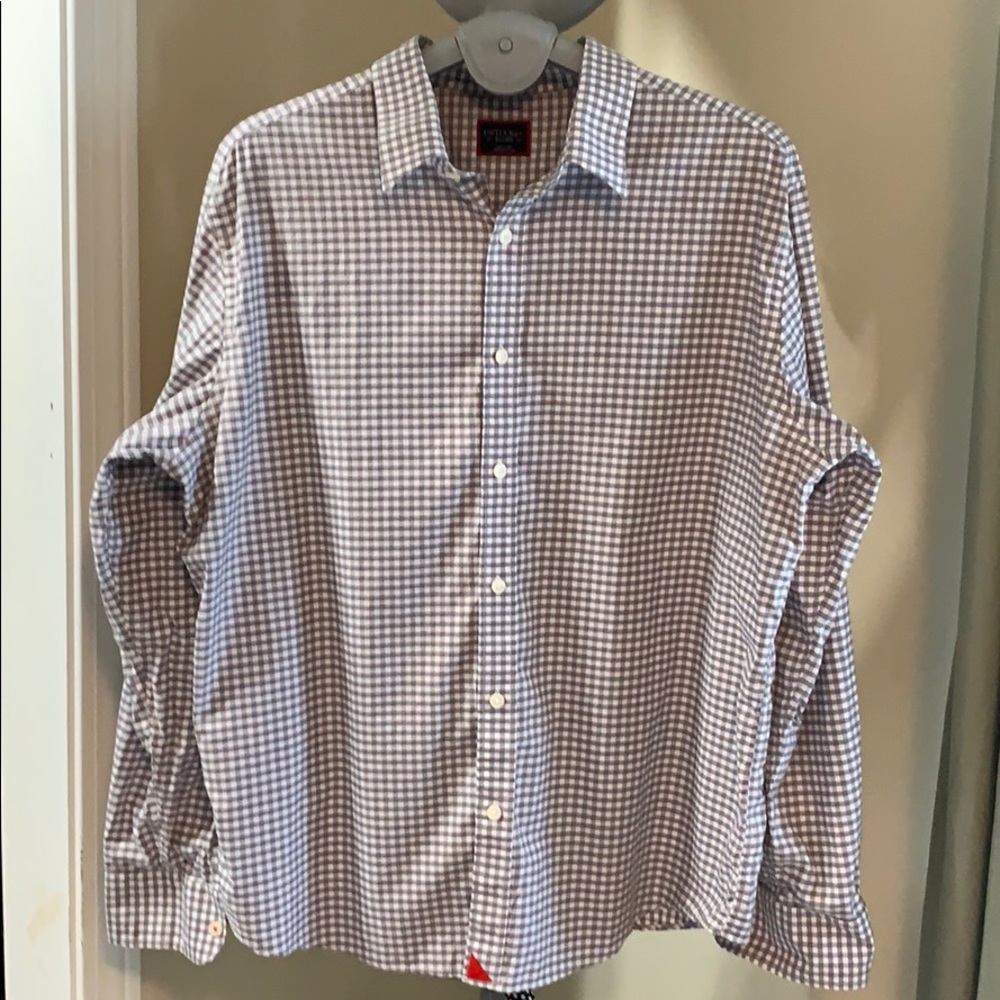 Untuckit classic cotton Dunn Shirt, gray gingham